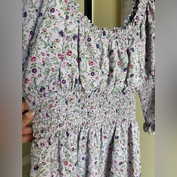 Tuckernuck Hyacinth House Cali Lilac Jacquard Floral Smocked Midi Dress Medium - Picture 4 of 13